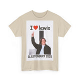 I  Lewis Glastonbury 2025 Unisex Heavy Cotton Tee | Festival Shirt, Concert Apparel, Fan Merchandise, Gift for Music Lovers, Casual Wear