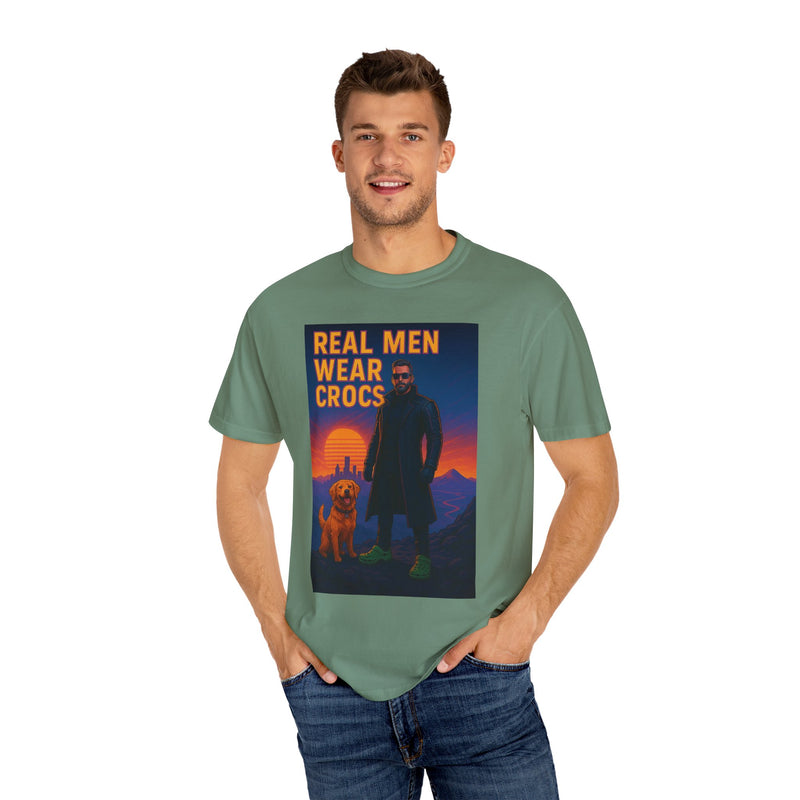Real Men Wear Crocs T-Shirt, Unisex Casual Tee for Men, Perfect Gift for Dads, Birthdays, and Casual Outings