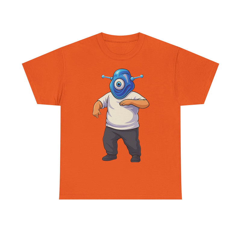 Whimsical Alien Graphic Tee for Casual Wear, Unisex Cotton T-Shirt, Fun Gift for Sci-Fi Lovers, Unique Everyday Wear, Cool Graphic Design