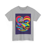 Unisex Heavy Cotton Tee - Retro Drag Race Graphic Tee, Fun Summer Shirt, LGBTQ+ Pride Apparel, Car Enthusiast Gift