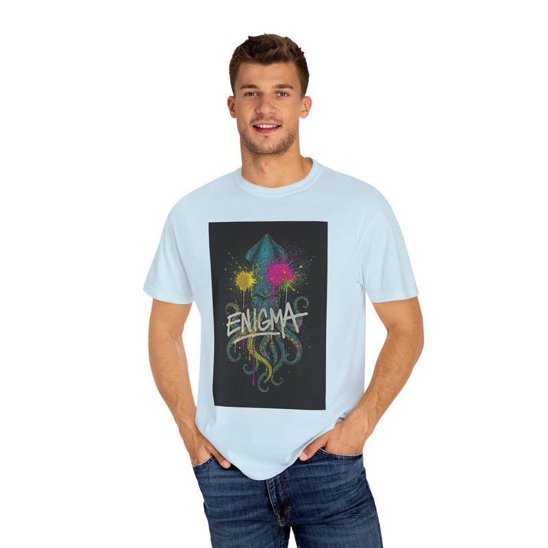 Colorful Enigma Squid Unisex T-Shirt | Vibrant Graphic Tee for Ocean Lovers, Casual Wear, Gift Idea, Festival Attire, Statement Piece