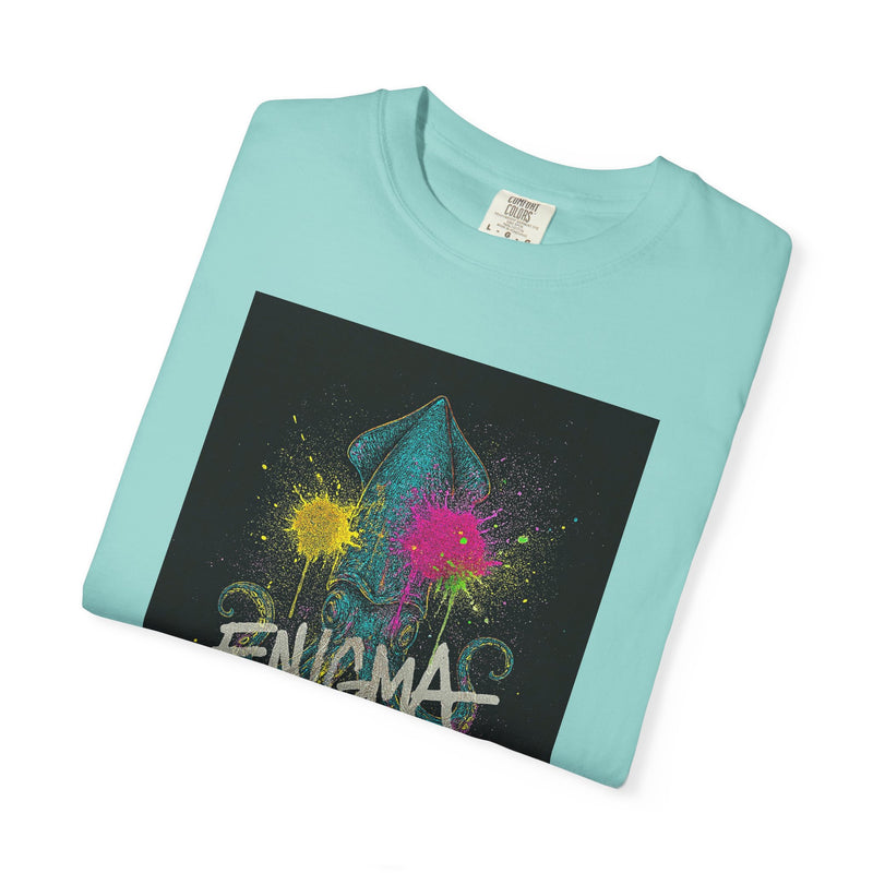 Colorful Enigma Squid Unisex T-Shirt | Vibrant Graphic Tee for Ocean Lovers, Casual Wear, Gift Idea, Festival Attire, Statement Piece