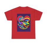 Unisex Heavy Cotton Tee - Retro Drag Race Graphic Tee, Fun Summer Shirt, LGBTQ+ Pride Apparel, Car Enthusiast Gift