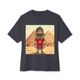 Vintage-Inspired Egyptian Graphic Tee for Adventurers, Unisex Boxy T-Shirt, Retro Travel T-Shirt, Festival Shirt, Gift for Gamers