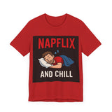 Napflix and Chill Unisex Jersey Tee, Comfortable Lounge T-Shirt, Gift for Nap Lovers, Cozy Sleep Shirt for Relaxation, Perfect for [...]