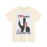 I  Lewis Glastonbury 2025 Unisex Heavy Cotton Tee | Festival Shirt, Concert Apparel, Fan Merchandise, Gift for Music Lovers, Casual Wear