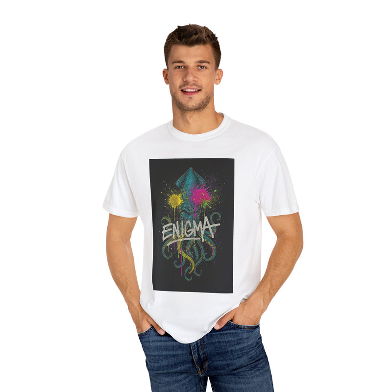 Colorful Enigma Squid Unisex T-Shirt | Vibrant Graphic Tee for Ocean Lovers, Casual Wear, Gift Idea, Festival Attire, Statement Piece