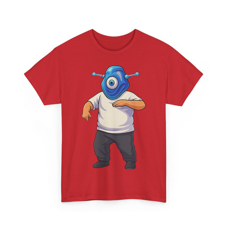 Whimsical Alien Graphic Tee for Casual Wear, Unisex Cotton T-Shirt, Fun Gift for Sci-Fi Lovers, Unique Everyday Wear, Cool Graphic Design