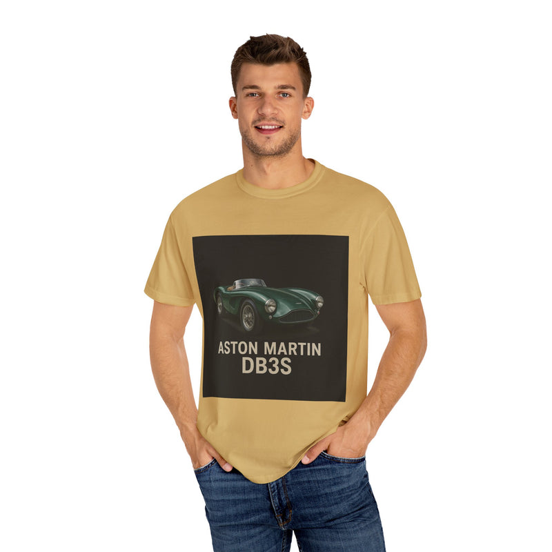 Aston Martin DB3S Unisex Garment-Dyed T-shirt, Car Enthusiast Tee, Vintage Auto Apparel, Perfect Gift for Him, Birthday or Christmas