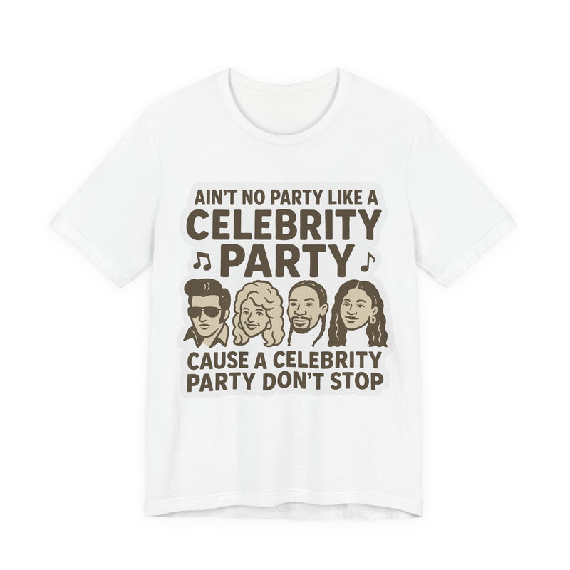 Celebrity Party Unisex Tee – Perfect for Parties, Concerts, Birthdays, Gift for Music Lovers, Trendy Graphic Shirt