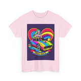 Unisex Heavy Cotton Tee - Retro Drag Race Graphic Tee, Fun Summer Shirt, LGBTQ+ Pride Apparel, Car Enthusiast Gift