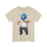 Whimsical Alien Graphic Tee for Casual Wear, Unisex Cotton T-Shirt, Fun Gift for Sci-Fi Lovers, Unique Everyday Wear, Cool Graphic Design