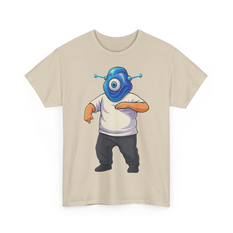 Whimsical Alien Graphic Tee for Casual Wear, Unisex Cotton T-Shirt, Fun Gift for Sci-Fi Lovers, Unique Everyday Wear, Cool Graphic Design