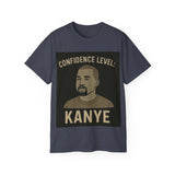 Confidence Level Kanye Tee, Funny Graphic T-Shirt, Hip Hop Style Shirt, Gift for Music Lovers, Casual Everyday Wear