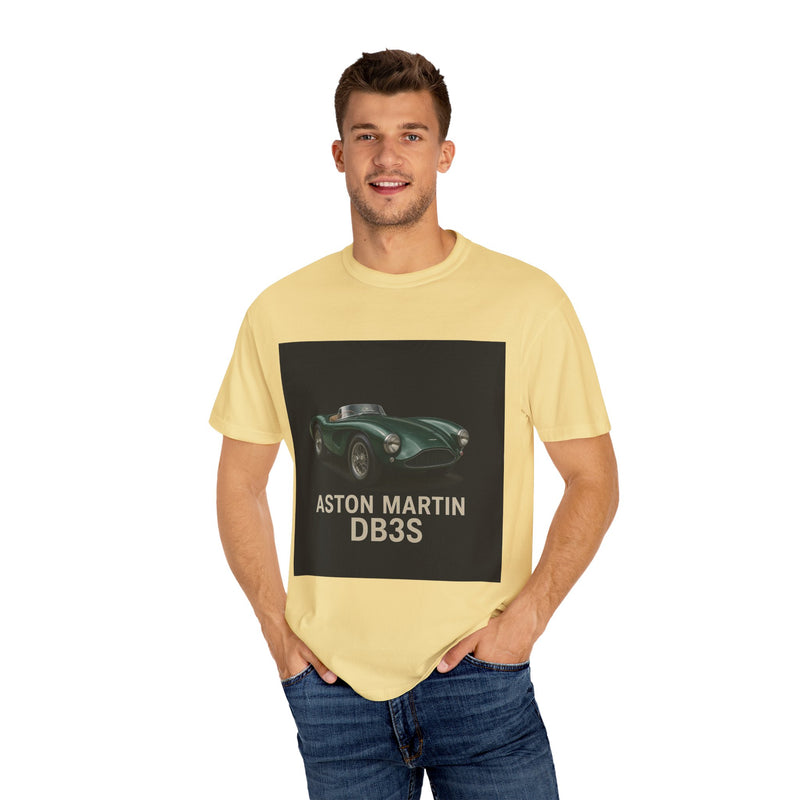 Aston Martin DB3S Unisex Garment-Dyed T-shirt, Car Enthusiast Tee, Vintage Auto Apparel, Perfect Gift for Him, Birthday or Christmas