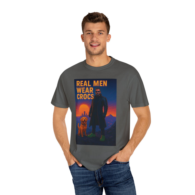 Real Men Wear Crocs T-Shirt, Unisex Casual Tee for Men, Perfect Gift for Dads, Birthdays, and Casual Outings