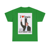I  Lewis Glastonbury 2025 Unisex Heavy Cotton Tee | Festival Shirt, Concert Apparel, Fan Merchandise, Gift for Music Lovers, Casual Wear