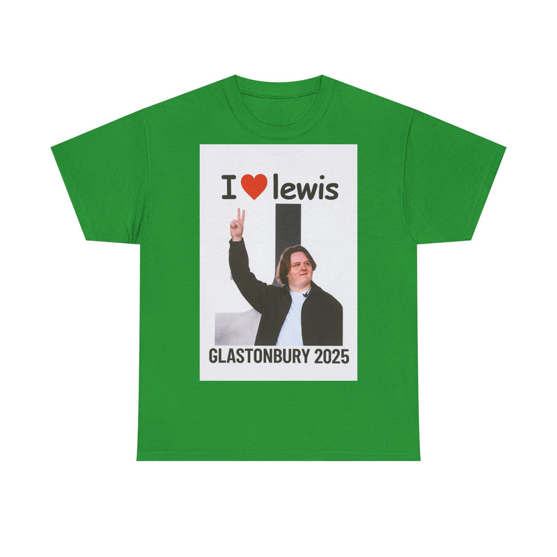 I  Lewis Glastonbury 2025 Unisex Heavy Cotton Tee | Festival Shirt, Concert Apparel, Fan Merchandise, Gift for Music Lovers, Casual Wear