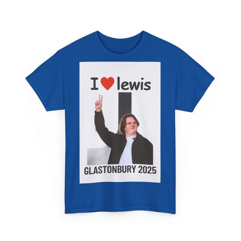 I  Lewis Glastonbury 2025 Unisex Heavy Cotton Tee | Festival Shirt, Concert Apparel, Fan Merchandise, Gift for Music Lovers, Casual Wear