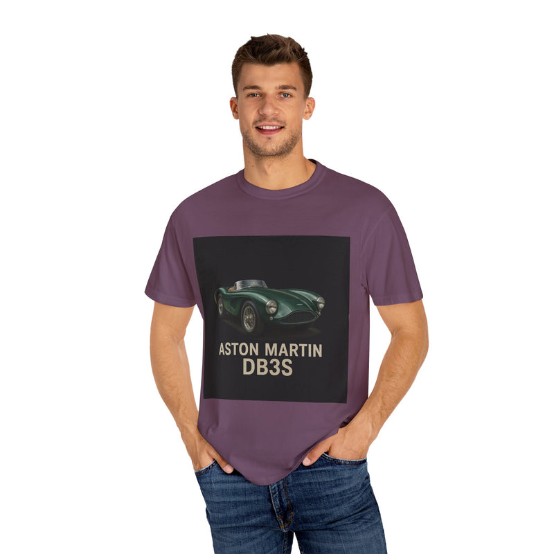 Aston Martin DB3S Unisex Garment-Dyed T-shirt, Car Enthusiast Tee, Vintage Auto Apparel, Perfect Gift for Him, Birthday or Christmas
