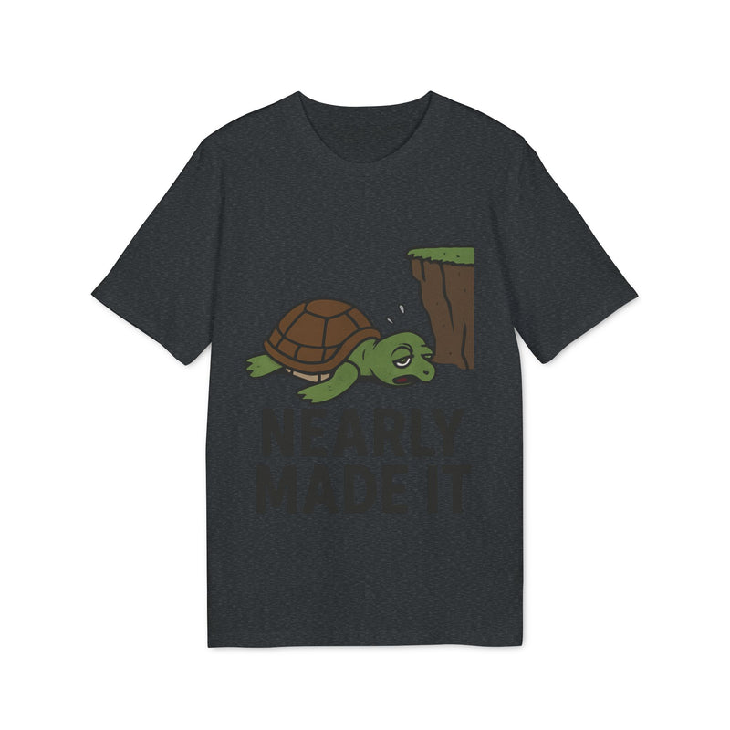 Nearly Made It Unisex T-Shirt - Cute Turtle Design, Funny Graphic Tee, Gift for Creators, Casual Wear, Motivational Apparel