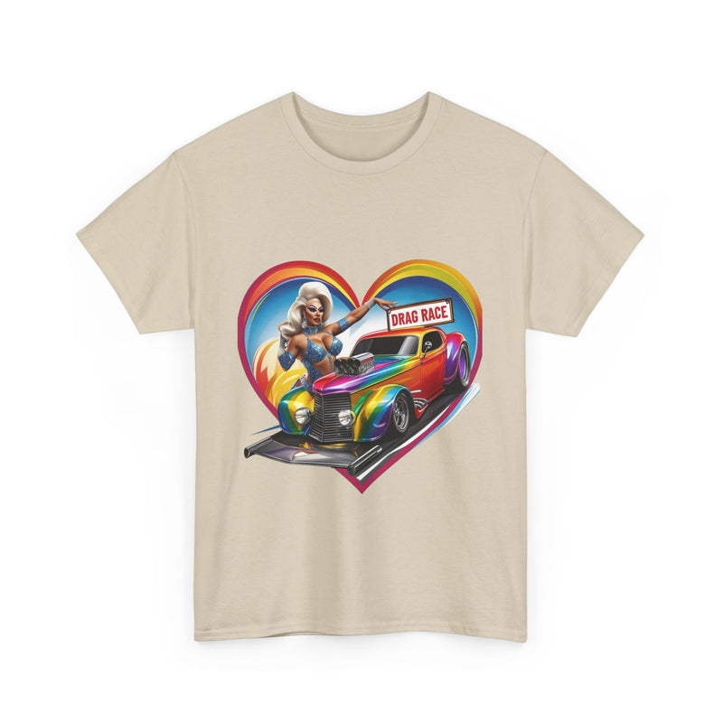 Retro Drag Race Unisex Heavy Cotton Tee, Car Lover Shirt, Vintage Auto Apparel, Gift for Him/Her, Racing Fan Clothes