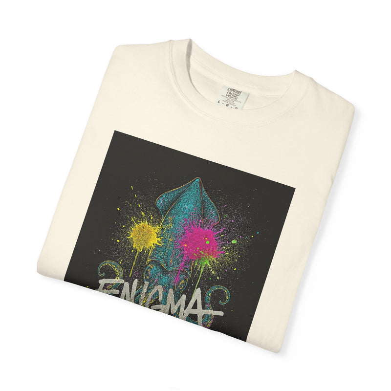 Colorful Enigma Squid Unisex T-Shirt | Vibrant Graphic Tee for Ocean Lovers, Casual Wear, Gift Idea, Festival Attire, Statement Piece