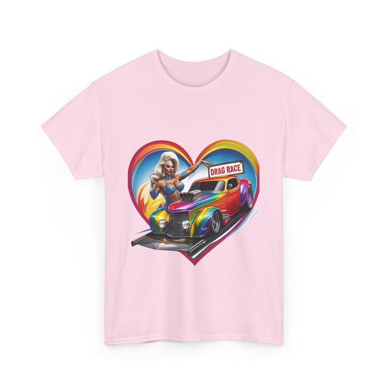 Retro Drag Race Unisex Heavy Cotton Tee, Car Lover Shirt, Vintage Auto Apparel, Gift for Him/Her, Racing Fan Clothes