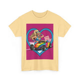 Rainbow Racer Unisex Heavy Cotton Tee | LGBT Pride, Drag Race, Summer Festival, Casual Wear, Gift Idea