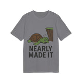 Nearly Made It Unisex T-Shirt - Cute Turtle Design, Funny Graphic Tee, Gift for Creators, Casual Wear, Motivational Apparel