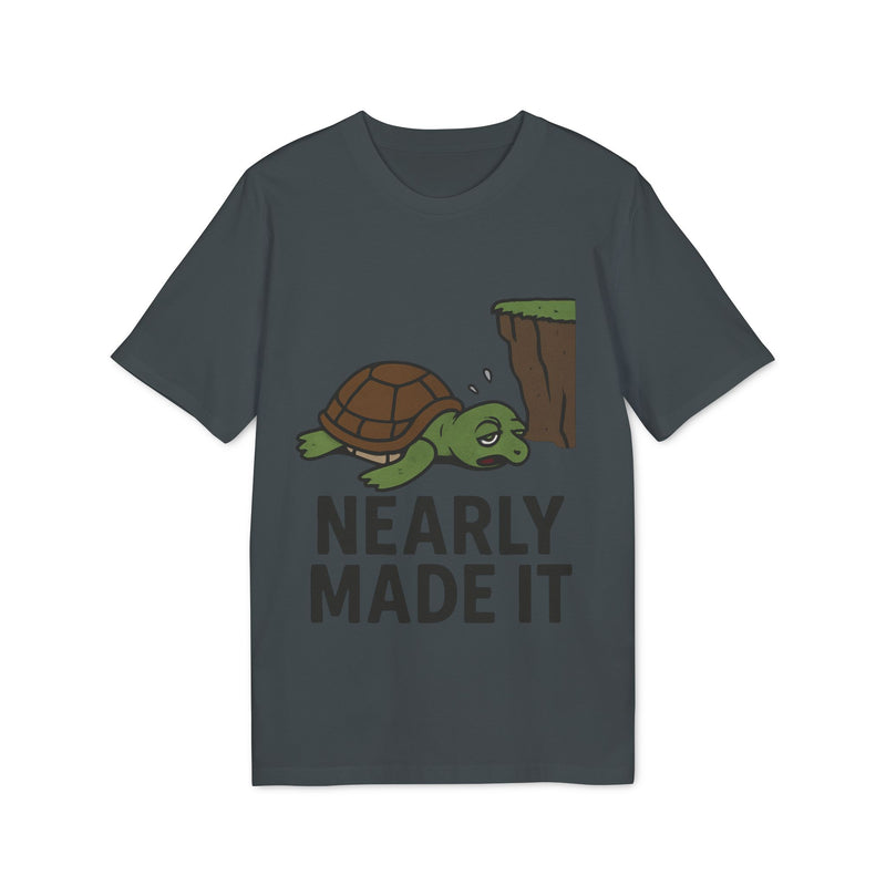 Nearly Made It Unisex T-Shirt - Cute Turtle Design, Funny Graphic Tee, Gift for Creators, Casual Wear, Motivational Apparel