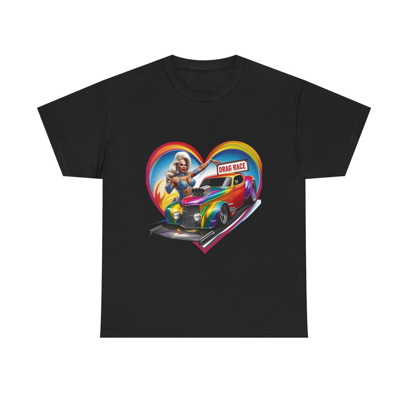 Retro Drag Race Unisex Heavy Cotton Tee, Car Lover Shirt, Vintage Auto Apparel, Gift for Him/Her, Racing Fan Clothes