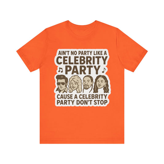Celebrity Party Unisex Tee – Perfect for Parties, Concerts, Birthdays, Gift for Music Lovers, Trendy Graphic Shirt