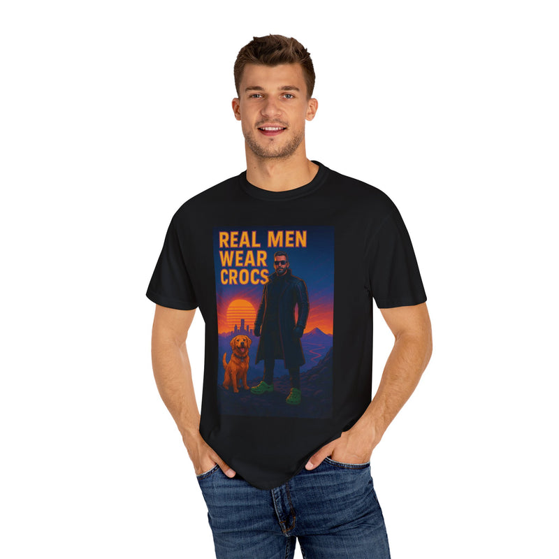 Real Men Wear Crocs T-Shirt, Unisex Casual Tee for Men, Perfect Gift for Dads, Birthdays, and Casual Outings