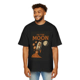Men's Oversized Tee - "To The Moon" Design | Bitcoin Apparel, Crypto Gift, Space-Themed Shirt, Trendy Streetwear, Retro Graphic Tee