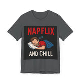Napflix and Chill Unisex Jersey Tee, Comfortable Lounge T-Shirt, Gift for Nap Lovers, Cozy Sleep Shirt for Relaxation, Perfect for [...]