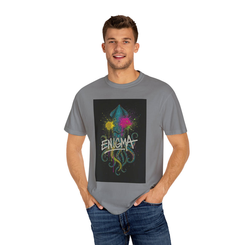 Colorful Enigma Squid Unisex T-Shirt | Vibrant Graphic Tee for Ocean Lovers, Casual Wear, Gift Idea, Festival Attire, Statement Piece