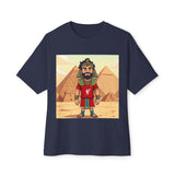 Vintage-Inspired Egyptian Graphic Tee for Adventurers, Unisex Boxy T-Shirt, Retro Travel T-Shirt, Festival Shirt, Gift for Gamers