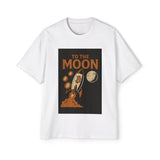 Men's Oversized Tee - "To The Moon" Design | Bitcoin Apparel, Crypto Gift, Space-Themed Shirt, Trendy Streetwear, Retro Graphic Tee