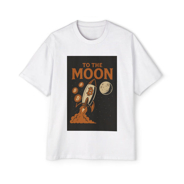 Men's Oversized Tee - "To The Moon" Design | Bitcoin Apparel, Crypto Gift, Space-Themed Shirt, Trendy Streetwear, Retro Graphic Tee