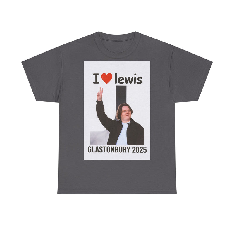 I  Lewis Glastonbury 2025 Unisex Heavy Cotton Tee | Festival Shirt, Concert Apparel, Fan Merchandise, Gift for Music Lovers, Casual Wear