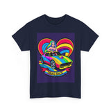 Unisex Heavy Cotton Tee - Retro Drag Race Graphic Tee, Fun Summer Shirt, LGBTQ+ Pride Apparel, Car Enthusiast Gift