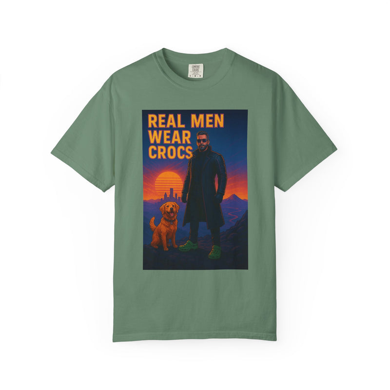 Real Men Wear Crocs T-Shirt, Unisex Casual Tee for Men, Perfect Gift for Dads, Birthdays, and Casual Outings