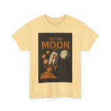 To the Moon Unisex Heavy Cotton Tee, Bitcoin Rocket Tee, Cryptocurrency Gift, Space-Themed Shirt, Fun Graphic T-Shirt