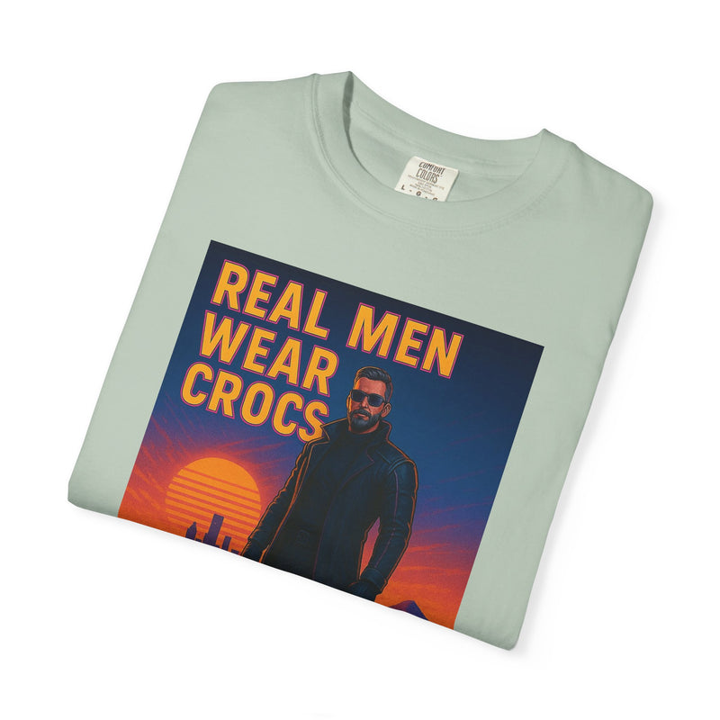 Real Men Wear Crocs T-Shirt, Unisex Casual Tee for Men, Perfect Gift for Dads, Birthdays, and Casual Outings