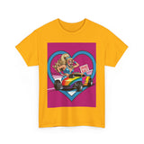Rainbow Racer Unisex Heavy Cotton Tee | LGBT Pride, Drag Race, Summer Festival, Casual Wear, Gift Idea