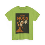 To the Moon Unisex Heavy Cotton Tee, Bitcoin Rocket Tee, Cryptocurrency Gift, Space-Themed Shirt, Fun Graphic T-Shirt