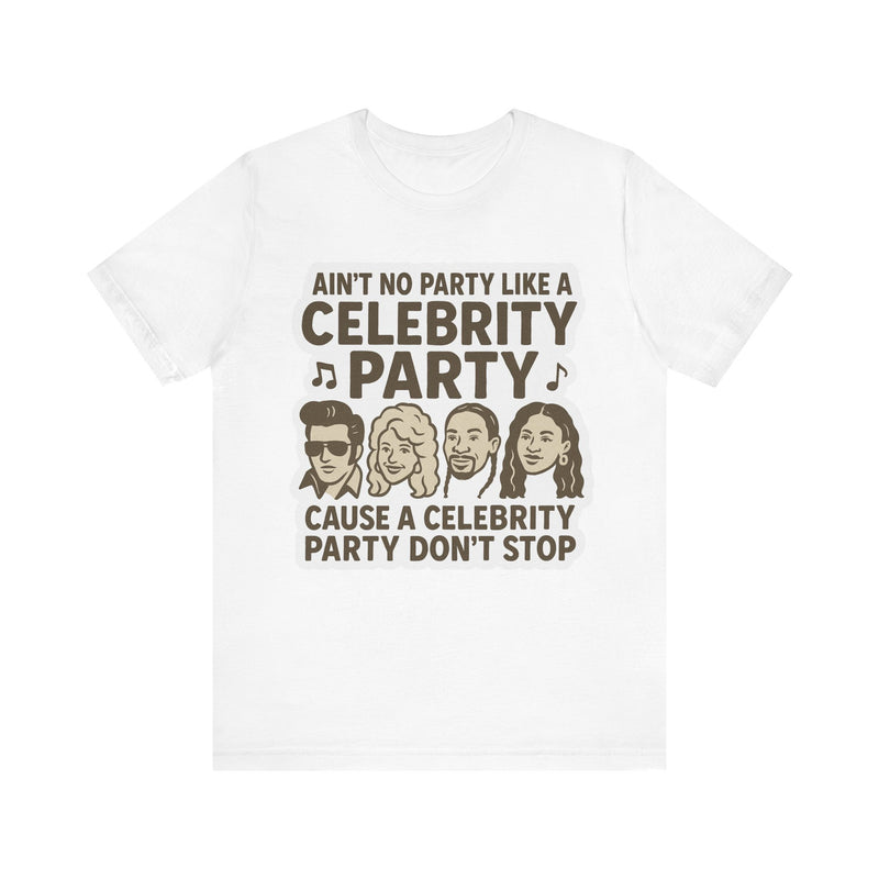 Celebrity Party Unisex Tee – Perfect for Parties, Concerts, Birthdays, Gift for Music Lovers, Trendy Graphic Shirt