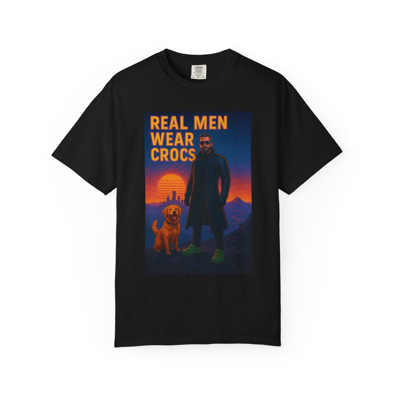 Real Men Wear Crocs T-Shirt, Unisex Casual Tee for Men, Perfect Gift for Dads, Birthdays, and Casual Outings