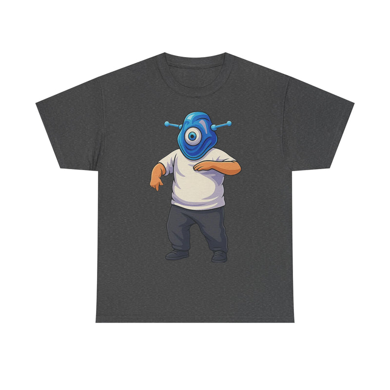 Whimsical Alien Graphic Tee for Casual Wear, Unisex Cotton T-Shirt, Fun Gift for Sci-Fi Lovers, Unique Everyday Wear, Cool Graphic Design